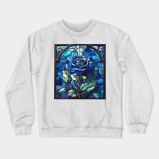 Blue Rose Stained Glass (756) Crewneck Sweatshirt